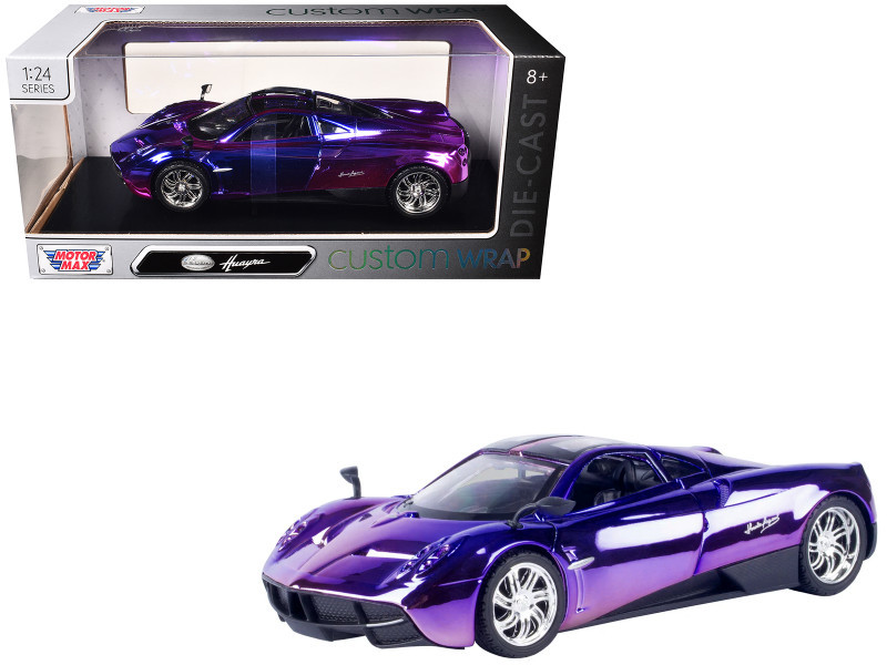 1/24 Motormax Pagani Huayra (Purple & Pink Holographic Chrome) Diecast Car Model