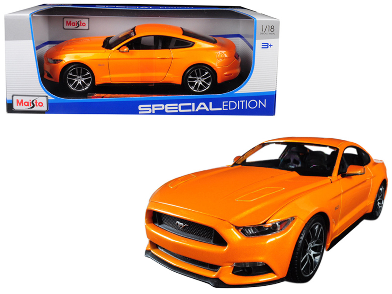 1/18 Maisto 2015 Ford Mustang GT 5.0 (Orange Metallic) Diecast Car