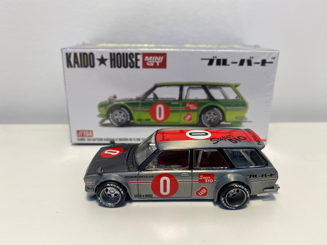 CHASE CAR 1/64 Kaido House Datsun KAIDO 510 Wagon OG Flo (Raw Metal Silver Grey) Diecast Car Model