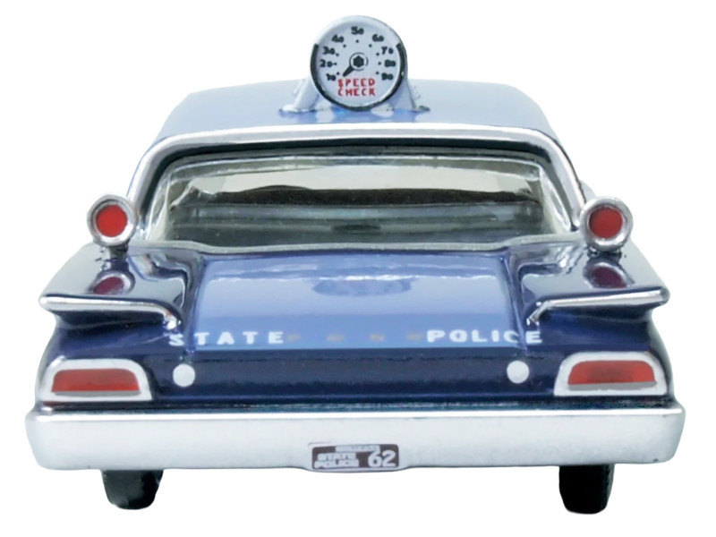 1960 Ford Fairlane Sedan "Massachusetts State Police Radar Car" Blue Two-Tone 1/87 (HO) Scale Diecast Model Car by Oxford Diecast