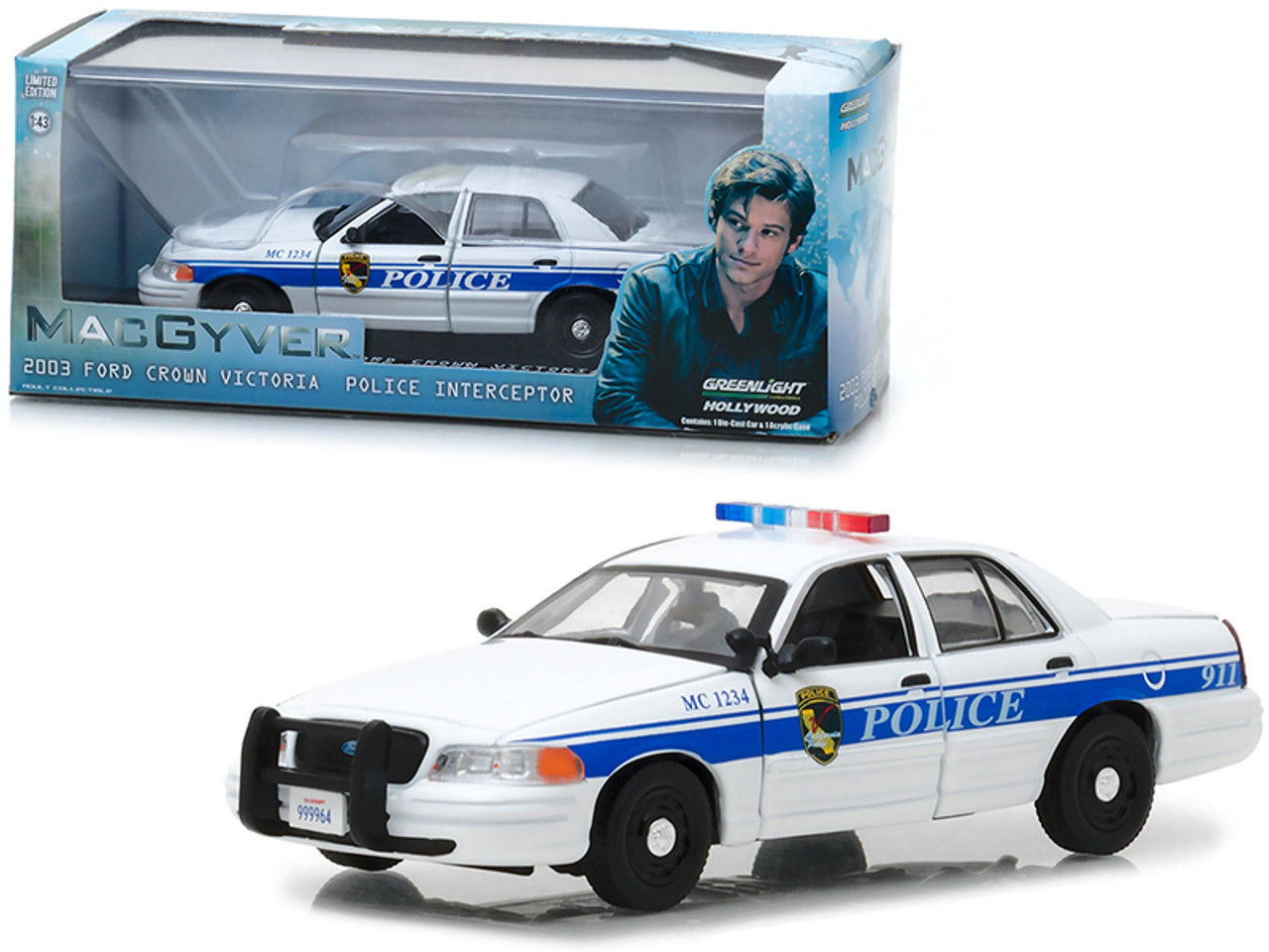 2003 Ford Crown Victoria Police Interceptor (California Police) from "MacGyver" 2016 TV Series 1/43 Diecast Model Car by Greenlight