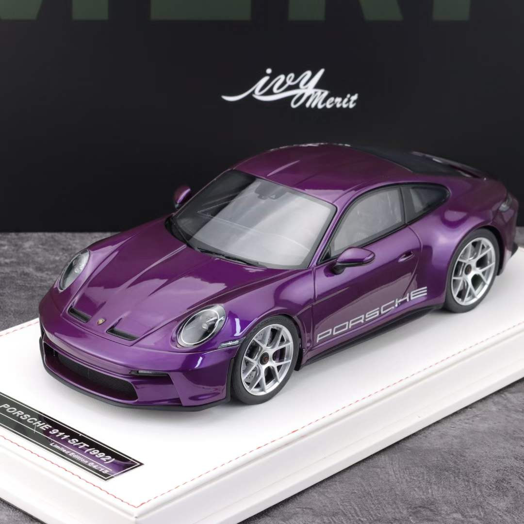 1/18 Ivy Porsche 911 992 S/T (Purple with Silver Wheels) Car Model