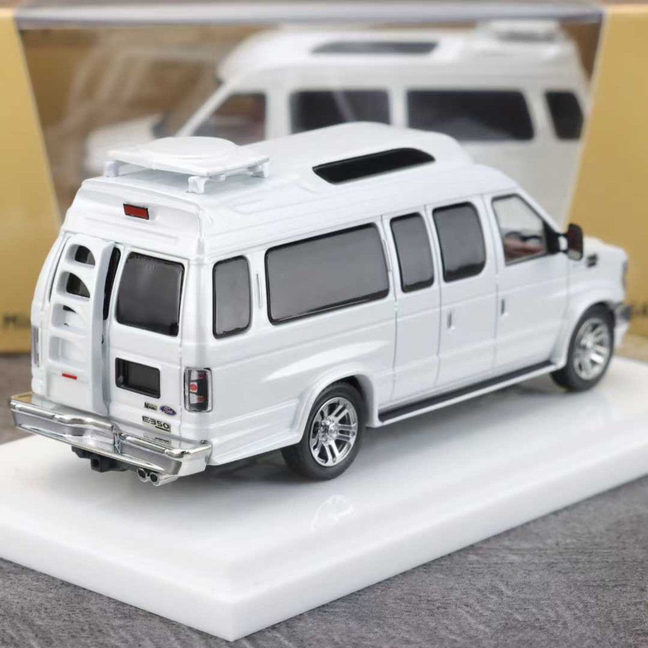 1/64 MK Minitures Ford E350  Van (White) Diecast Car Model