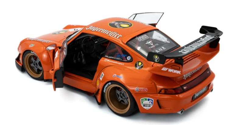 1/18 Solido Porsche 911 997 RWB #7 (Orange) Diecast Car Model