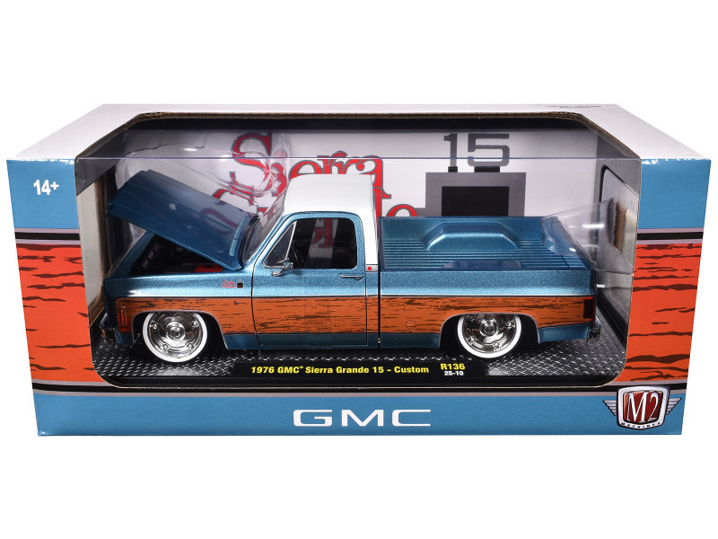 1976 GMC Sierra Grande 15 Pickup Truck Blue Metallic with White