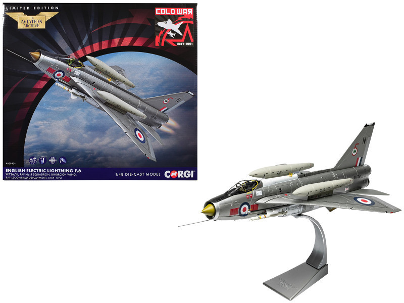 1/48 Corgi Lightning F.Mk 6 Diecast Model, RAF No.5 Sqn, XR726, RAF Leconfield, England Diecast Model