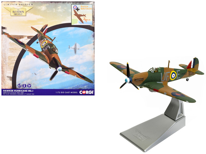 1/72 Corgi Hawker Hurricane Mk.I, P3383/UF-E, P/O W M L ‘Billy’ Fiske Diecast Model