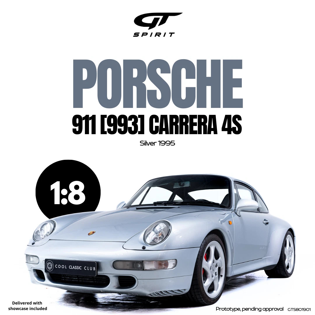 1/8 GT Spirit 1995 Porsche 911 993 Carrera 4S (Silver) Car Model