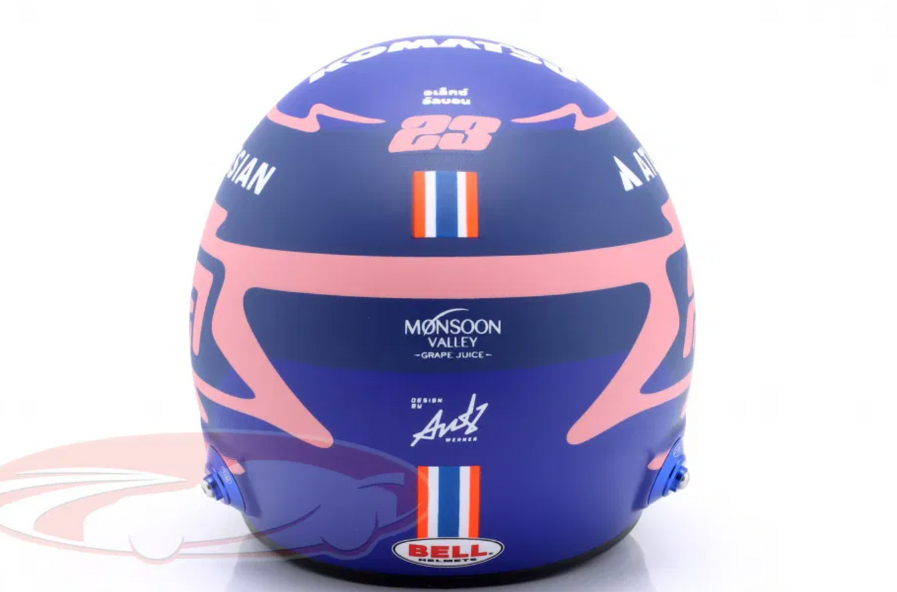 1/2 Bell 2025 Formula 1 Alexander Albon #23 Atlassian Williams Racing Helmet Model