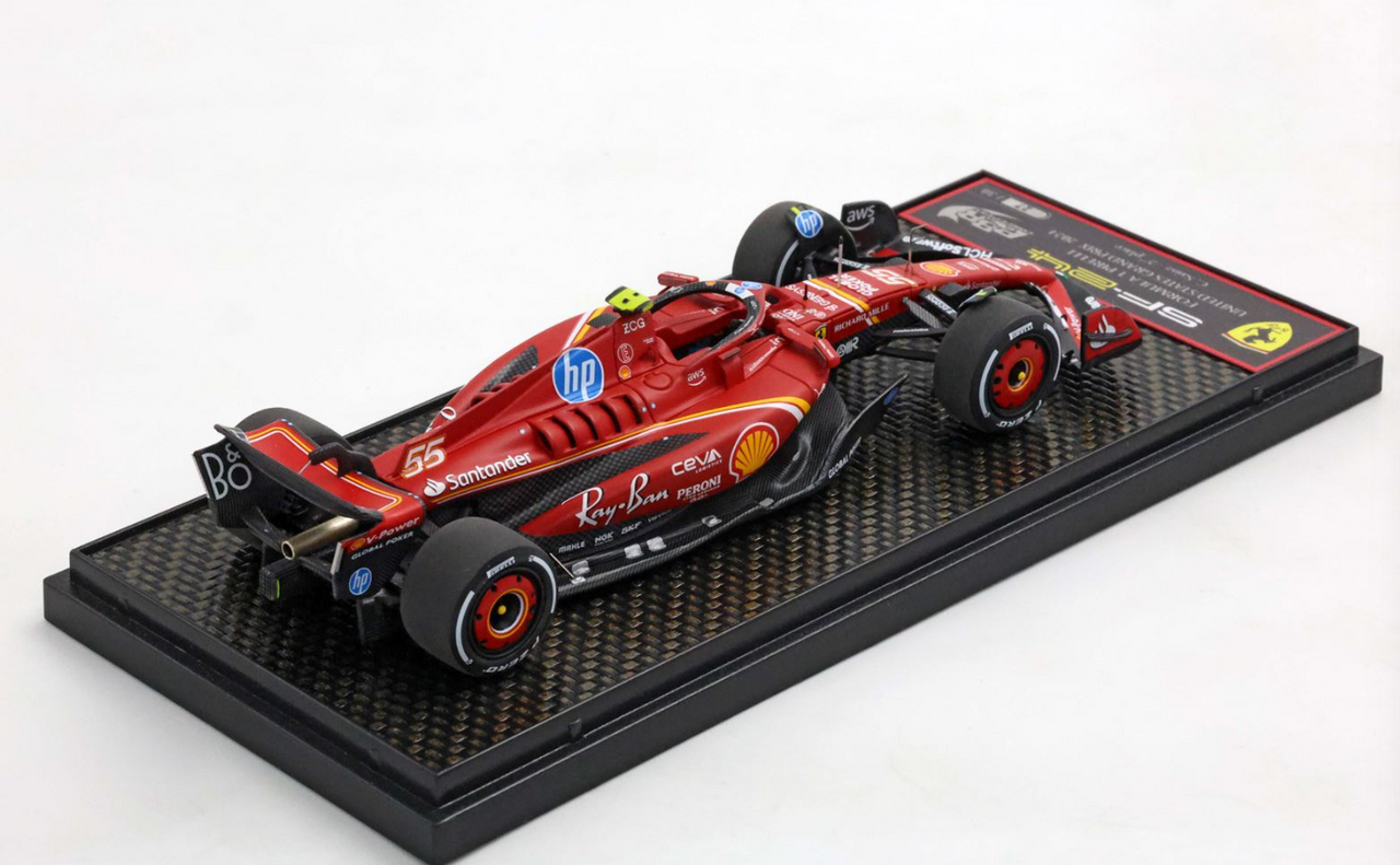 1/43 BBR 2024 Formula 1 Ferrari SF24 US Austin GP 2nd Place #55 Carlos Sainz Car Model