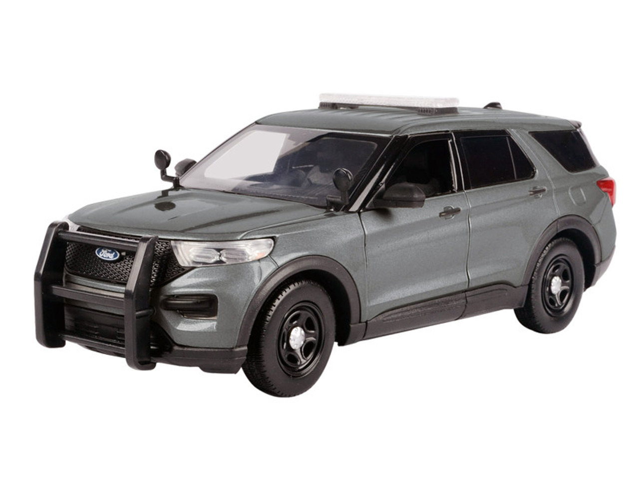 2022 Ford Police Interceptor Utility Unmarked Gray Metallic "Builder's Kit" "Law Enforcement and Public Service" Series 1/24 Diecast Model Car by Motormax