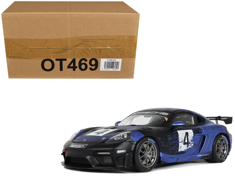 1/18 OTTO 2021 Porsche Cayman 718 GT3 RS Clubsport #4 (Blue) Car Model