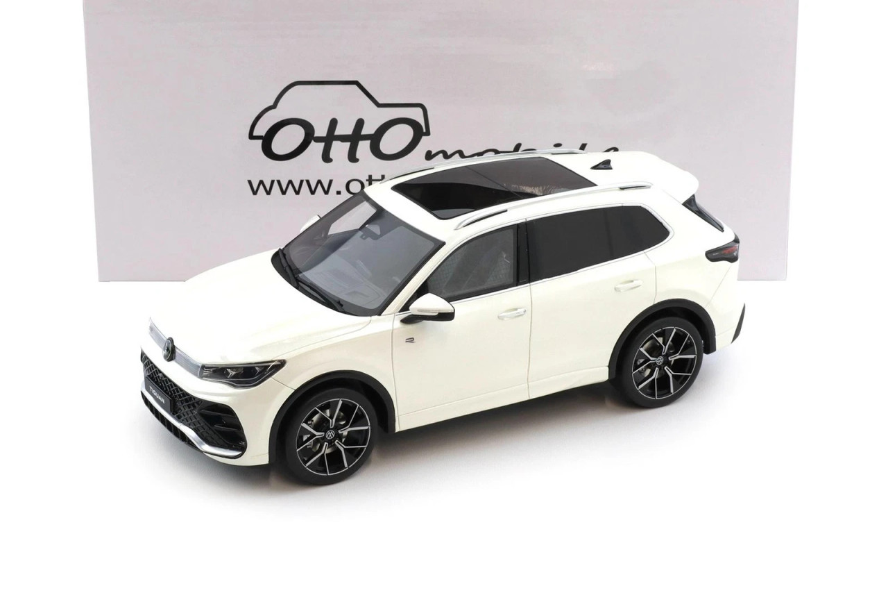 1/18 OTTO 2024 Volkswagen Tiguan E TSi R-Line Oryx White Pearl Car