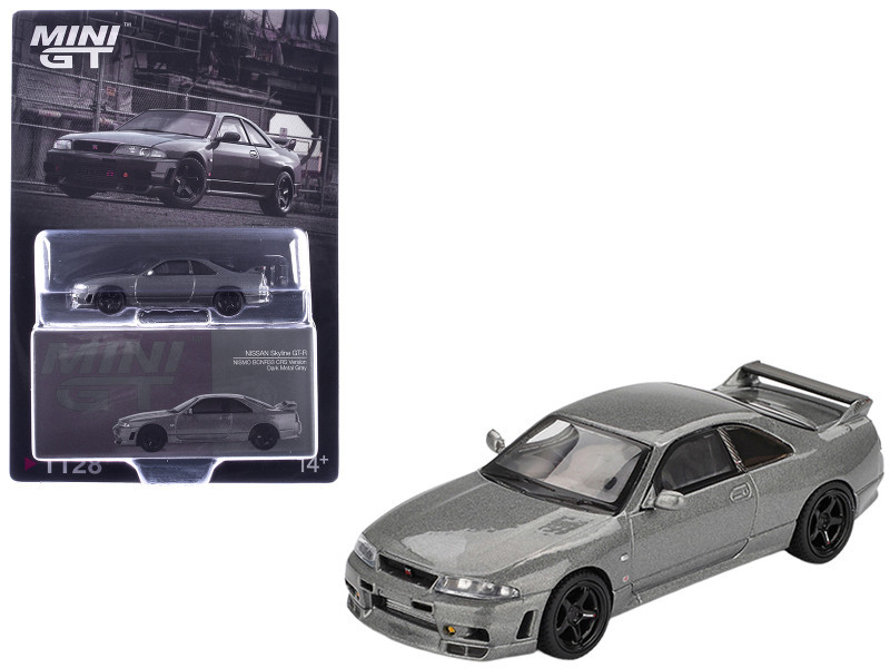 1/64 Mini GT Nissan Skyline GT-R GTR R33 Nismo BCNR33 CRS Version (Dark Metal Grey) Diecast Car Model