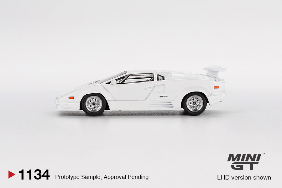 1/64 Mini GT Lamborghini Countach 25th Anniversary (White) Diecast