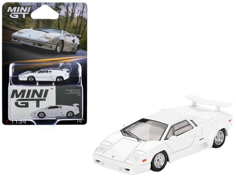 1/64 Mini GT Lamborghini Countach 25th Anniversary (White) Diecast Car Model