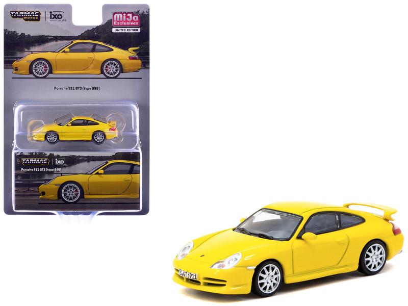 1/64 Tarmac Works Porsche 911 996 GT3 (Yellow) Diecast Car Model