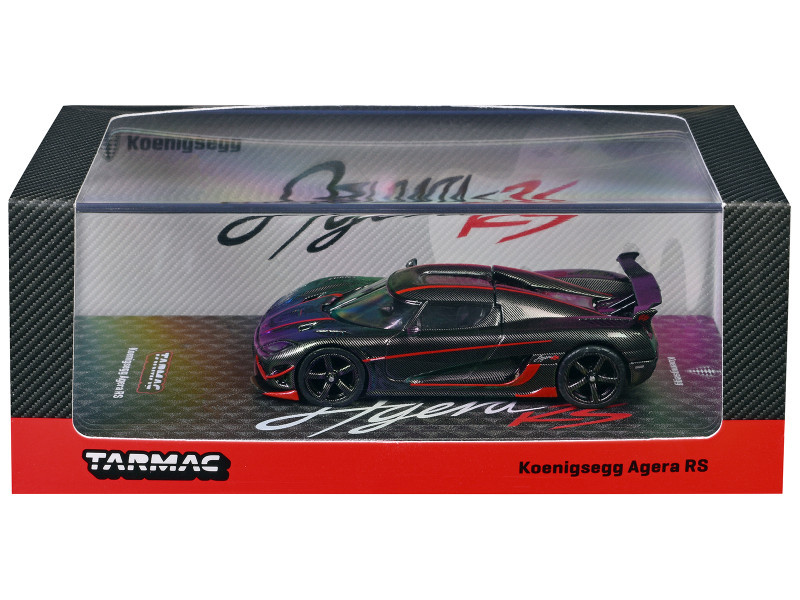1/64 Tarmac Works Koenigsegg Agera RS (Black Carbon Fiber withRed Accents) Diecast Car Model