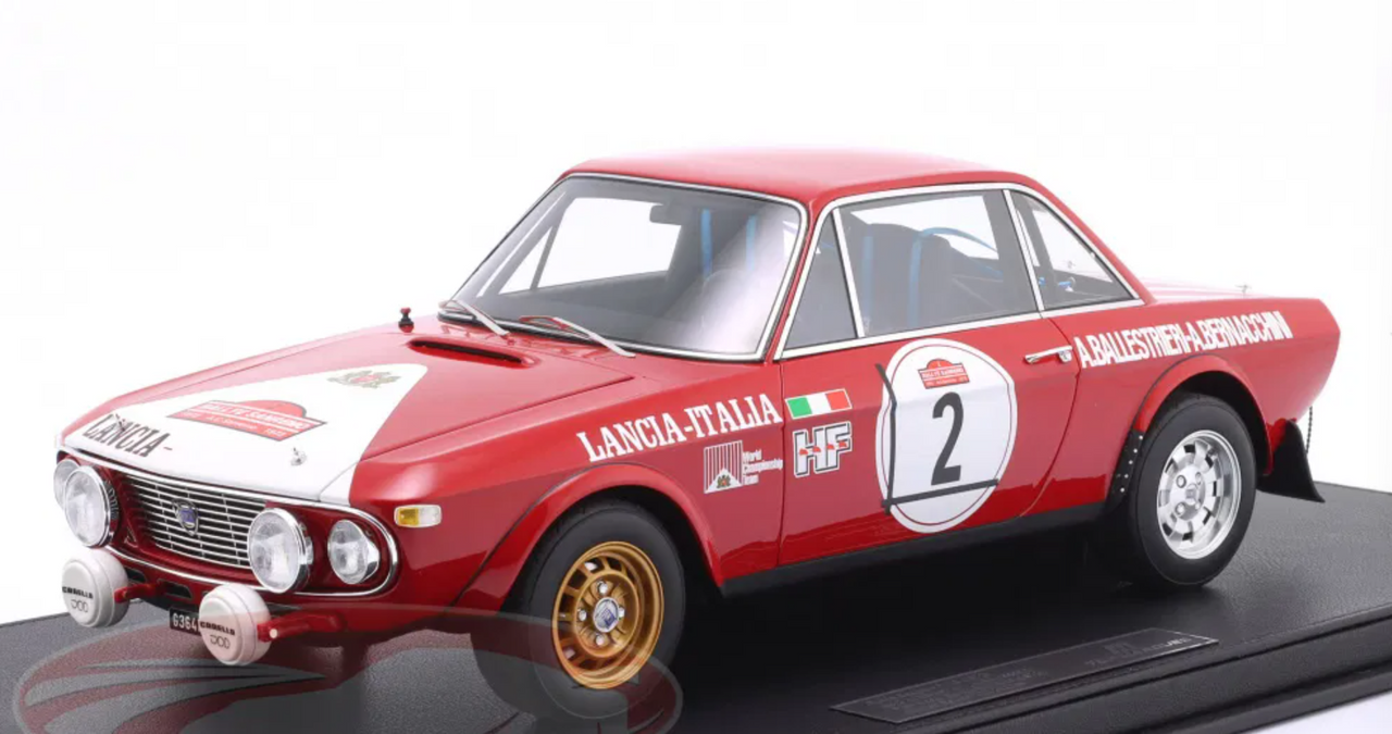 1/12 TopMarques 1972 Lancia Fulvia HF 1600 #2 winner Rallye SanRemo Amilcare Ballestrieri, Arnaldo Bernacchini Car Model