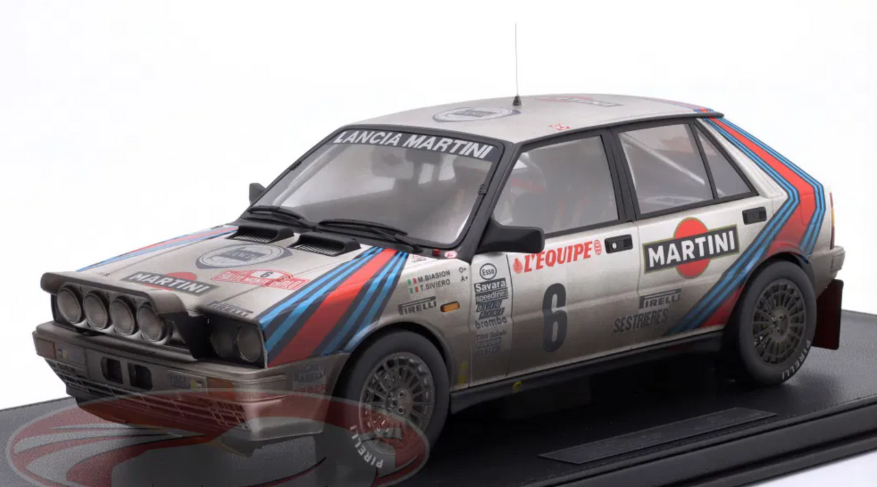 1/12 TopMarques 1987 Lancia Delta HF 4WD #6 Winner Rallye Monte Carlo Martini Lancia Miki Biasion, Tiziano Siviero Dirty Version Car Model