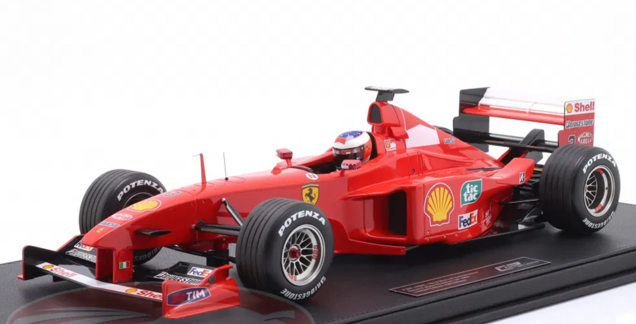 1/12 GP Replicas 1999 Formula 1 Michael Schumacher Ferrari F399 #3 2nd Brazilian GP Car Model with Driver Figure