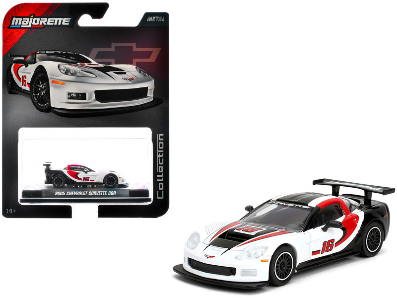 1/64 Majorette 2005 Chevrolet Corvette C6 R (White) Diecast Car
