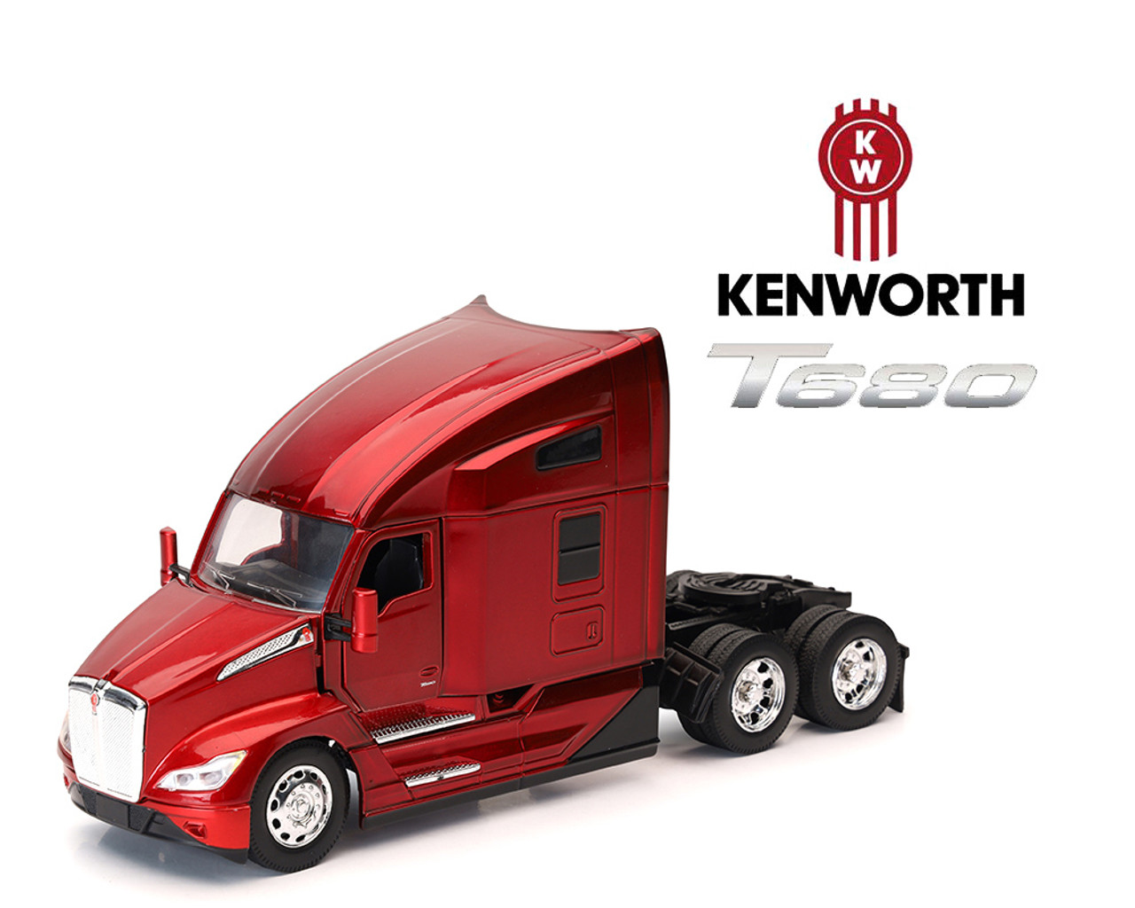 1/32 New Ray Kenworth T680 Open Hood (Red) Diecast Car Model