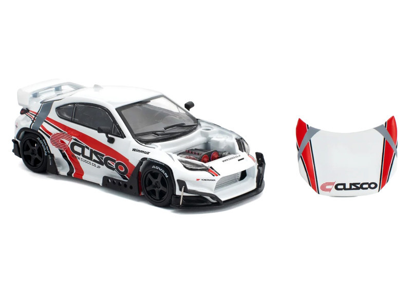 1/64 Poprace Toyota Pandem GR86 Cusco Diecast Car Model