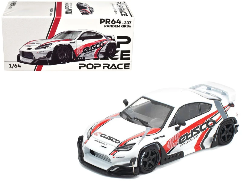 1/64 Poprace Toyota Pandem GR86 Cusco Diecast Car Model
