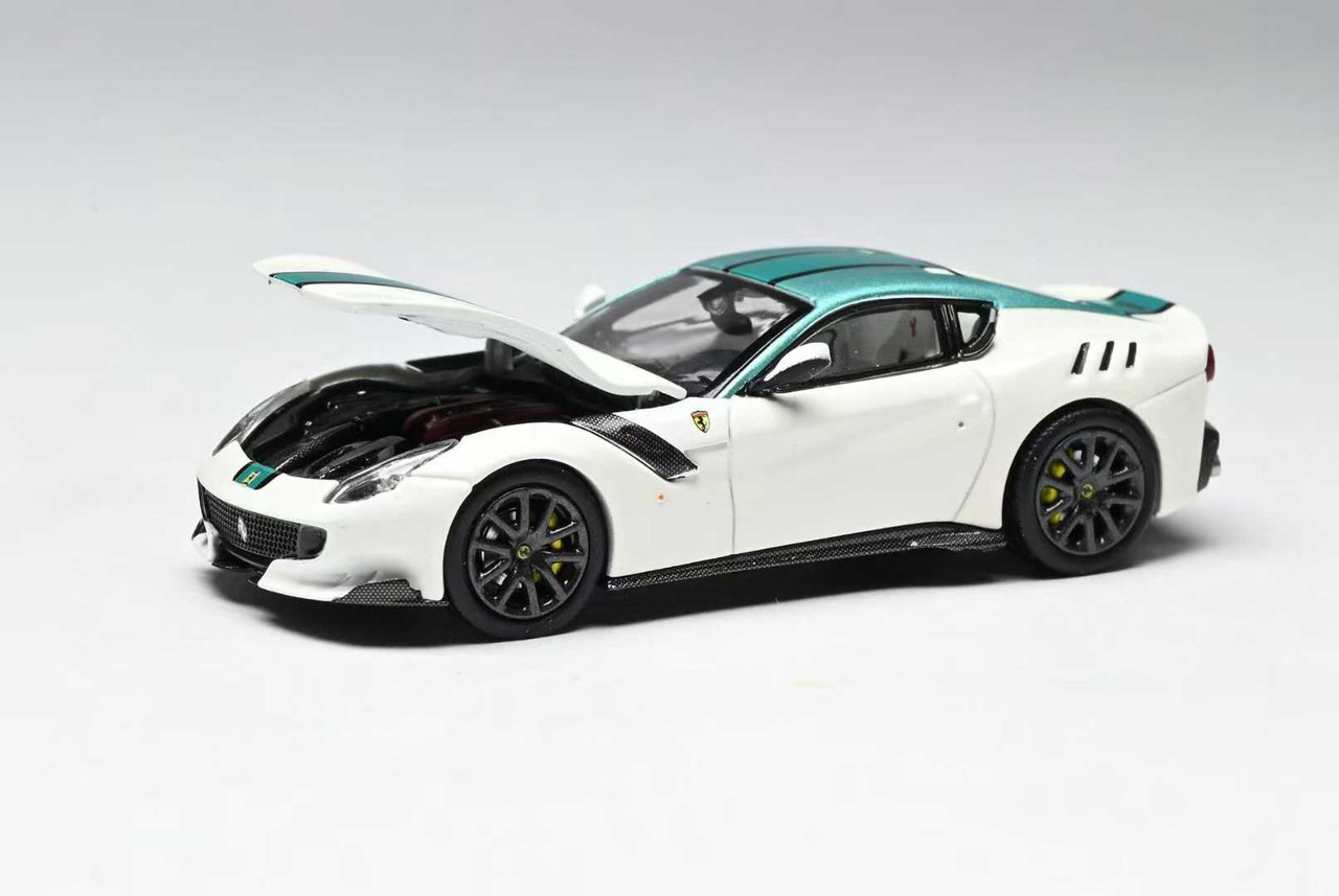 1/64 Stance Hunters Ferrari F12 TDF (Tailor Made Verde Scuro White with Green Top) Diecast Car Model