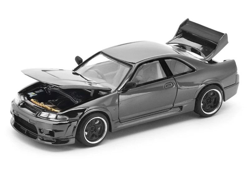 1/64 Poprace Nissan Skyline GT-R GTR R33 (Dark Chrome Black) Diecast Car Model