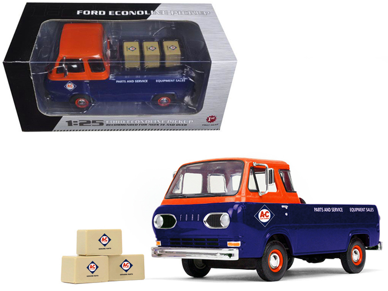 1960's Ford Econoline Pickup with Boxes Allis-Chalmers Parts & Service 1/25 Diecast Model Car by First Gear