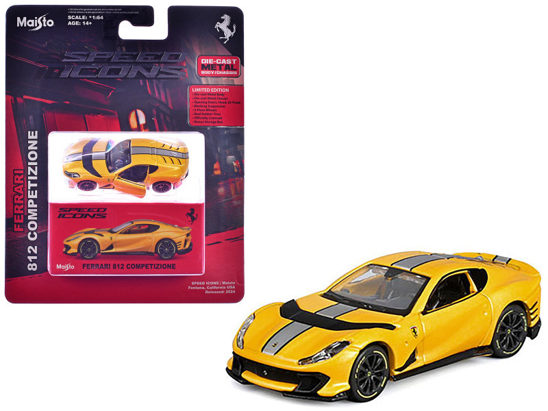 1/64 Maisto Speed Icons Ferrari 812 Competizione (Yellow) Diecast