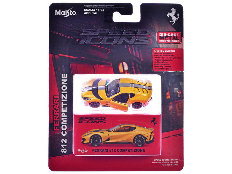 1/64 Maisto Speed Icons Ferrari 812 Competizione (Yellow) Diecast