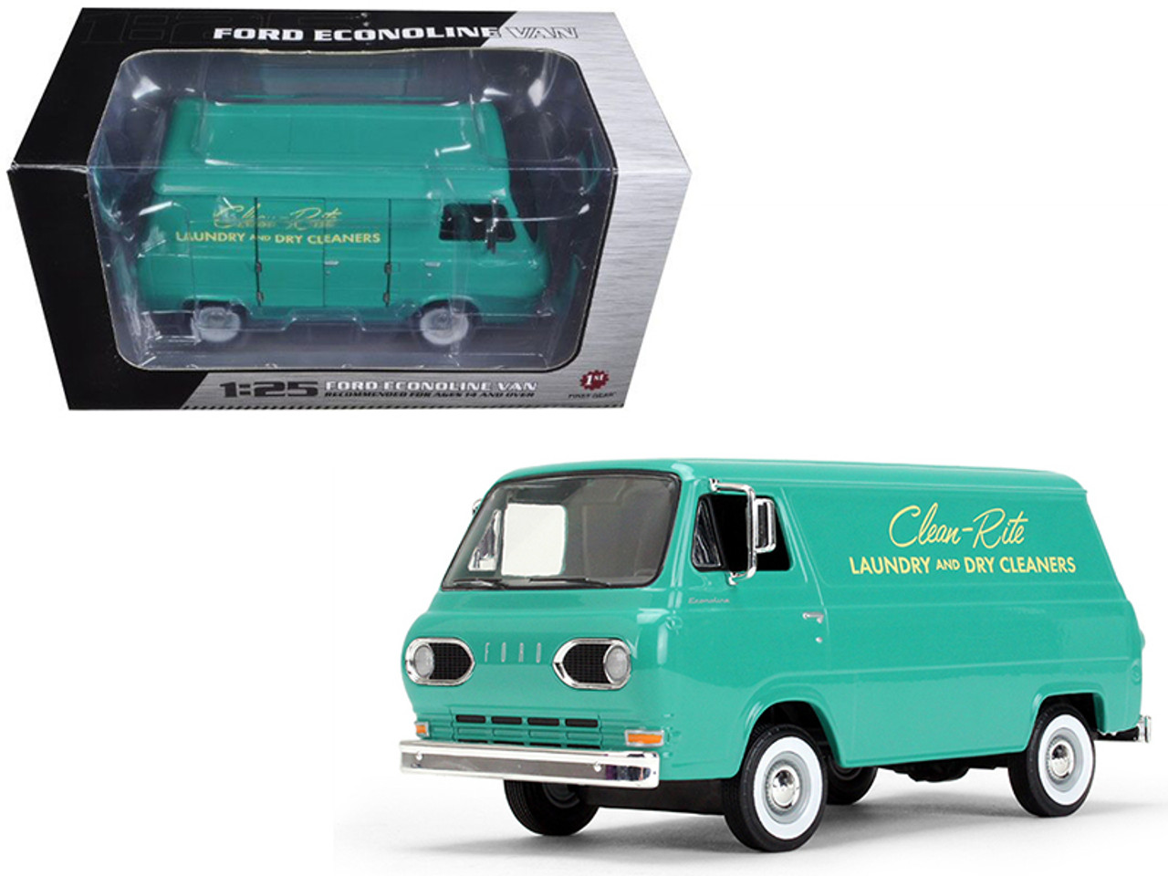 1960's Ford Econoline Van Clean-Rite Laundry and Dry Cleaners 1/25 Diecast Model Car by First Gear