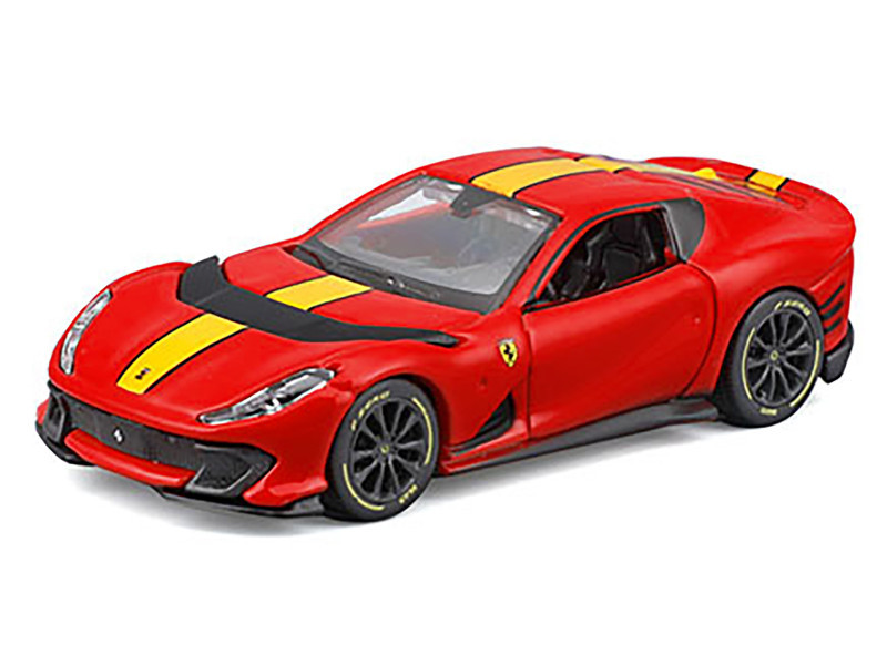 1/64 Maisto Speed Icons Ferrari 812 Competizione (Red with Yellow Stripe) Diecast Car Model