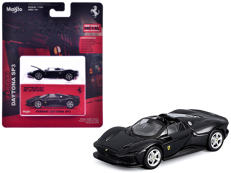 1/64 Maisto Speed Icons Ferrari Daytona SP3 (Black) Diecast Car