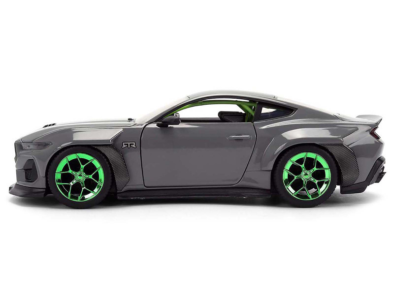 2024 Ford Mustang RTR Gray with Green Wheels 2024 Ford Mustang RTR Gray with Green Wheels