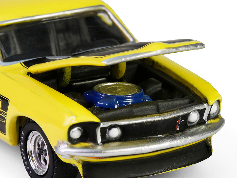 1969 Ford Mustang Boss 302 Bright Yellow with Black Hood and