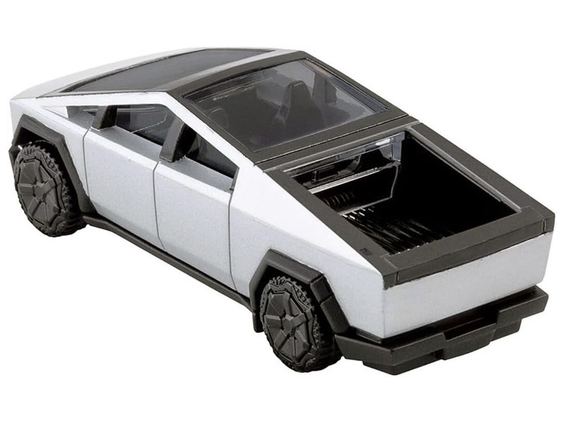 Tesla Cybertruck Pickup Truck Brushed Metal 1/75 Diecast Model Car