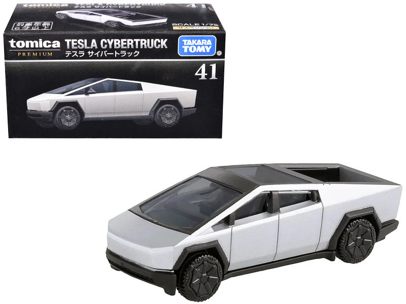 Tesla Cybertruck Pickup Truck Brushed Metal 1/75 Diecast Model Car