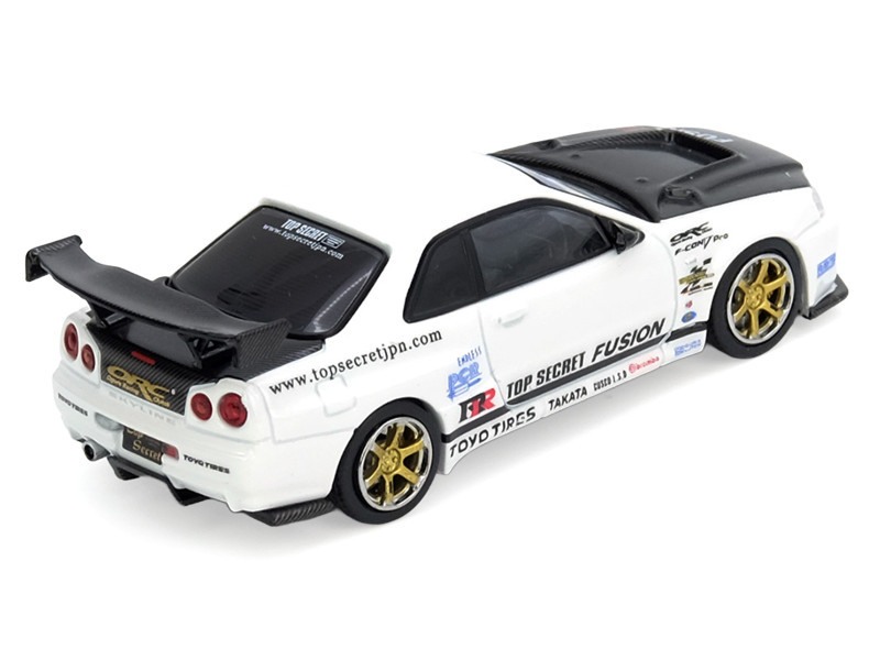 1/64 Inno Nissan Skyline GT-R GTR R34 Top Secret Fusion R (White