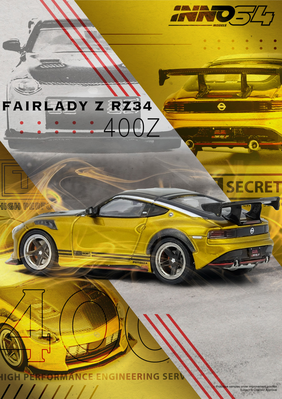1/64 Inno Top Secret Nissan Fairlady Z (RZ34) (Gold & Green) Car