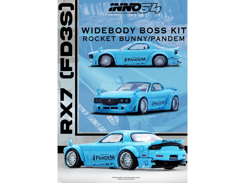 1/64 Inno Pandem Rocket Bunny Mazda RX-7 RX7 (FD3S) (Tiffany Blue) Car Model