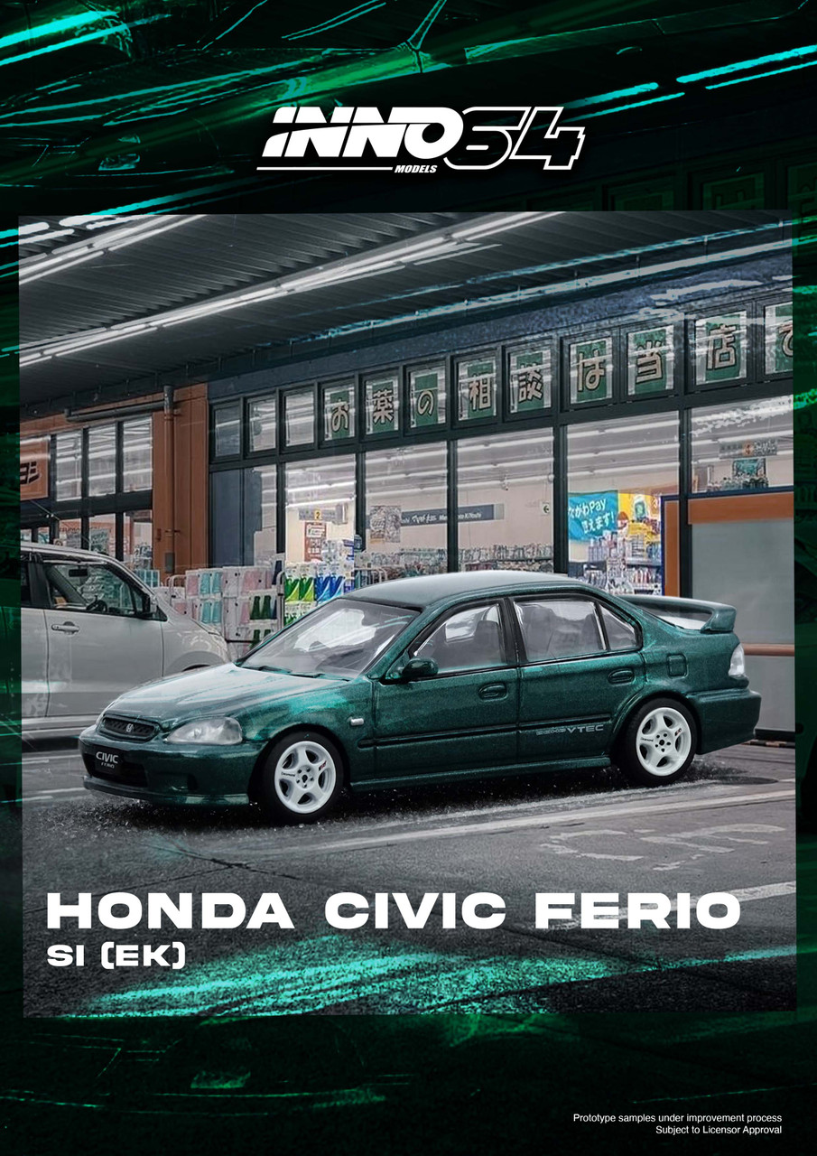 1/64 Inno Honda Civic Ferio Si (EK) (Green) Car Model
