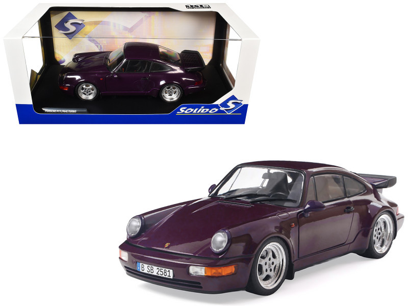 1/18 Solido 1990 Porsche 911 964 Turbo (Violet Purple Metallic) Diecast Car Model