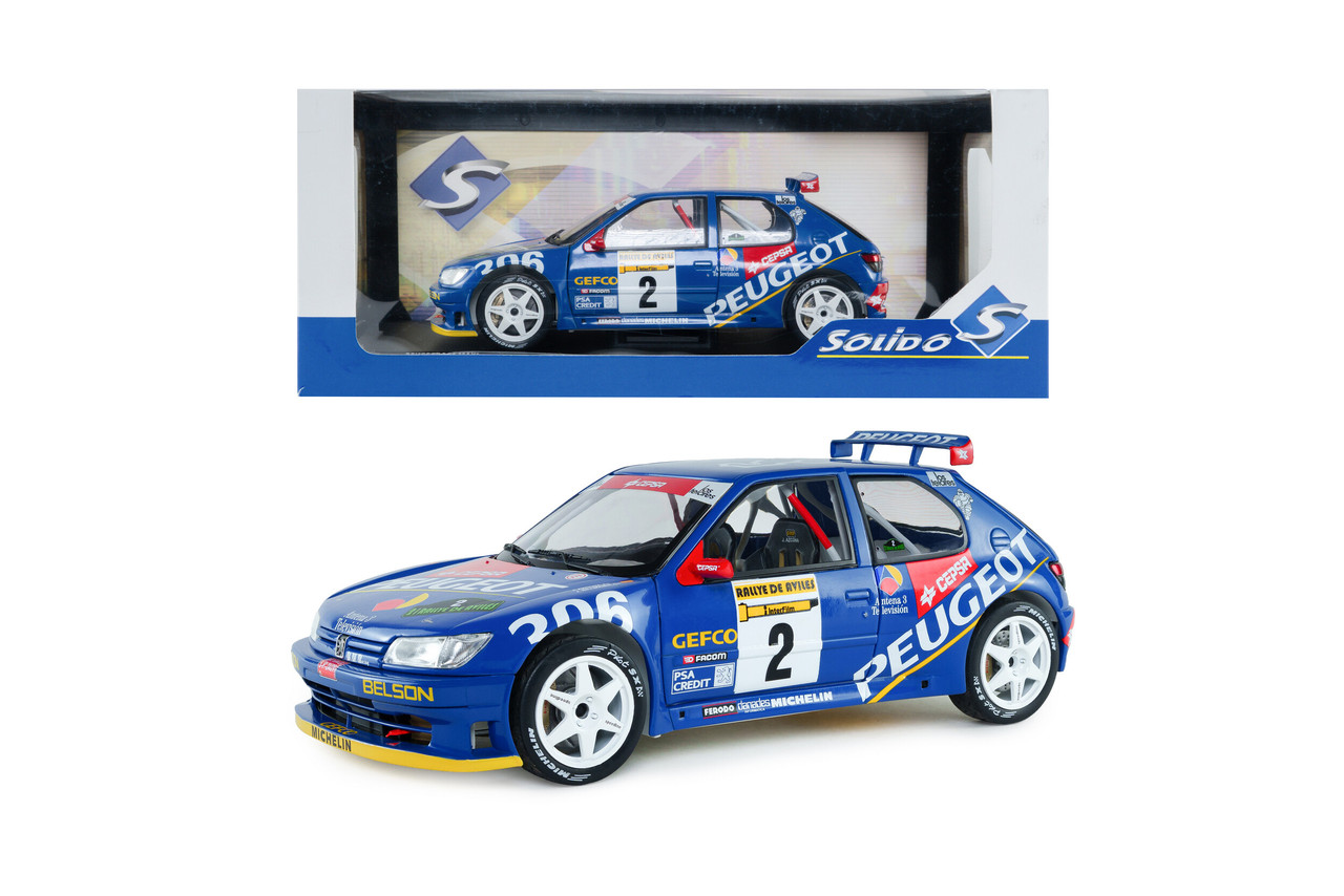 301-046 ソリド 1/18 プジョー PEUGEOT 306 MAXI 1/18 Solido 1997 Peugeot 306 Maxi Blue #2 J.Ascona, J.Billmaier