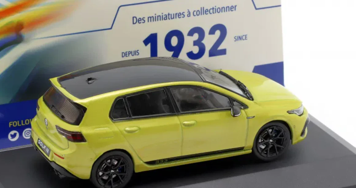 1/43 Solido 2023 2023 Volkswagen Golf VIII Golf R 333 Limited Edition (Lime Yellow) Diecast Car Model