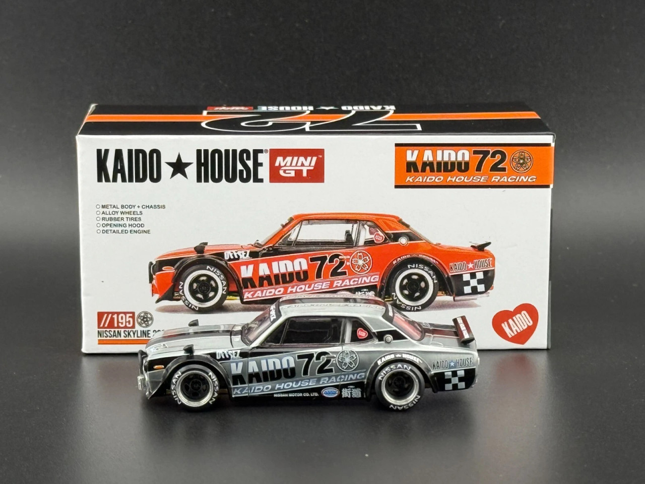 CHASE CAR 1/64 Kaido House Nissan Skyline 2000GT-R (KPGC10) Kaido Racing V1 China Edition (Silver) Diecast Car Model