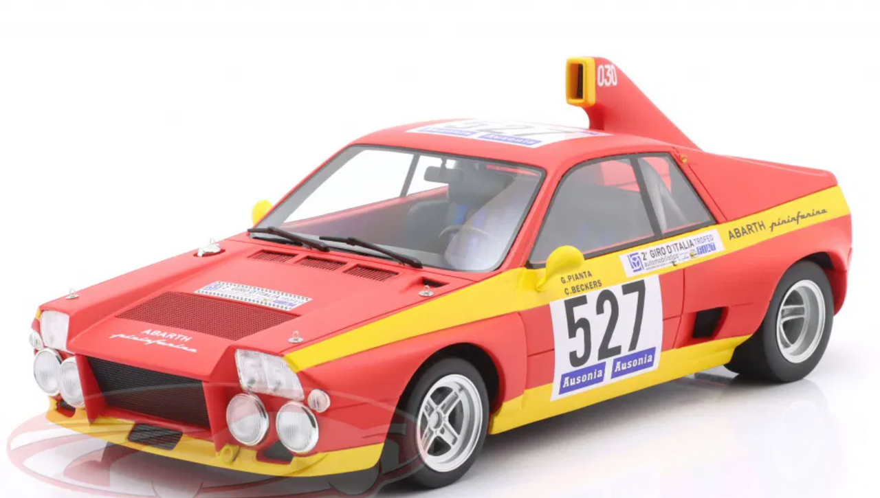 1/18 MAXIMA 1974 Fiat Abarth SE030 Pininfarina #527 2nd Giro d'Italia Giorgio Pianta, Christine Beckers Car Model